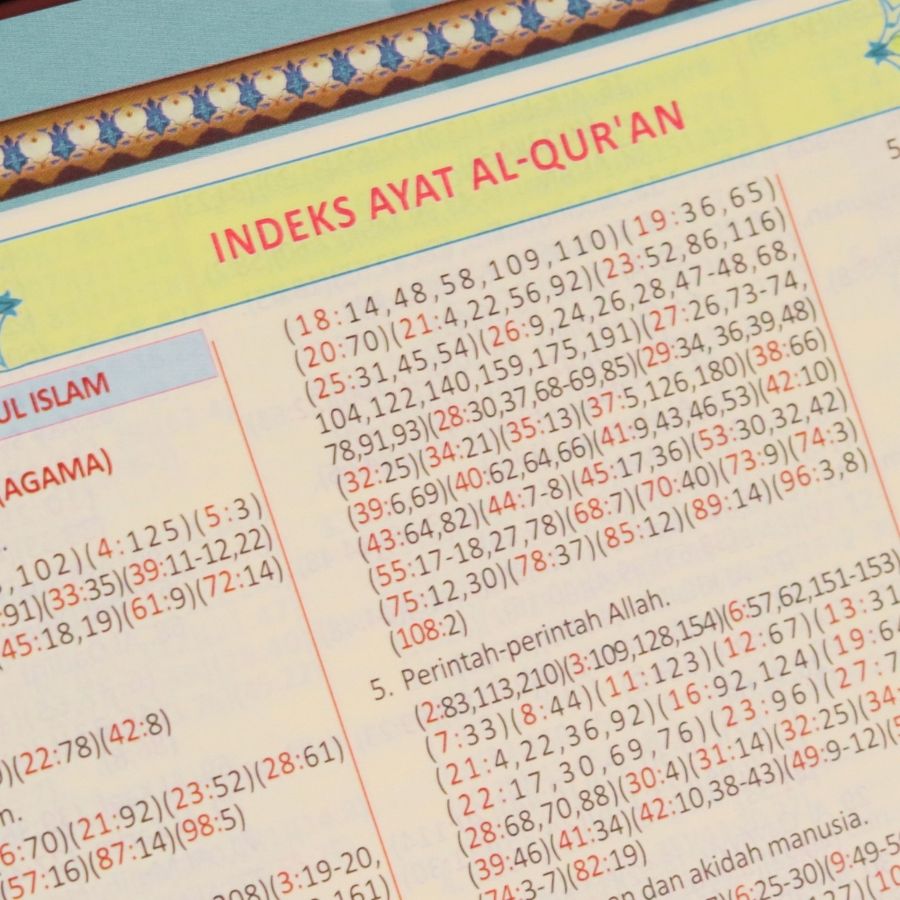 Indeks ayat Al-Quran dalam Al-Quran Asy-Syifa